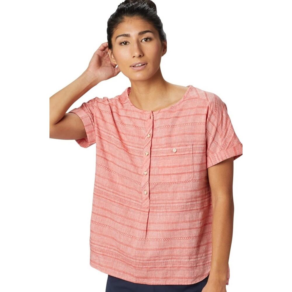 Mountain Hardwear‎ Women’s Palisade Cotton Linen Blend Short Sleeve Shirt Medium